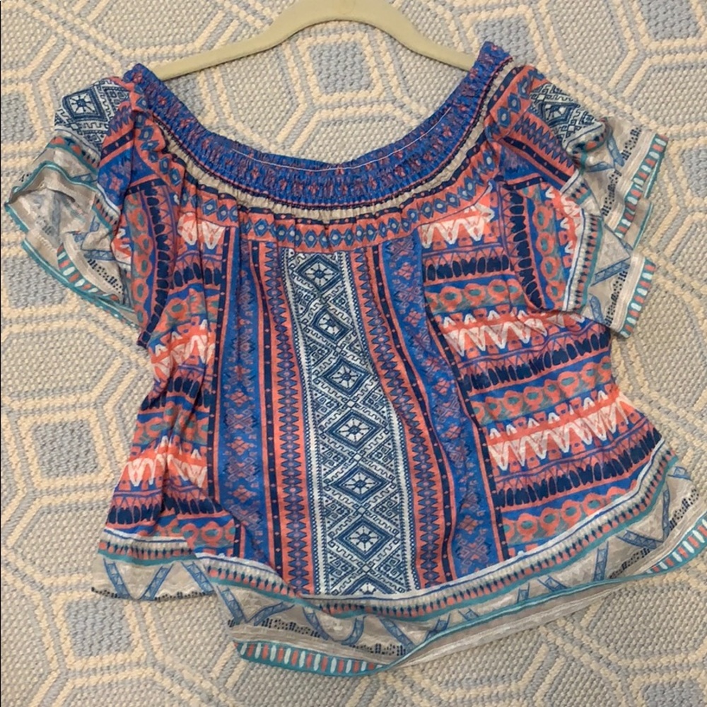 Colorful off the shoulder top